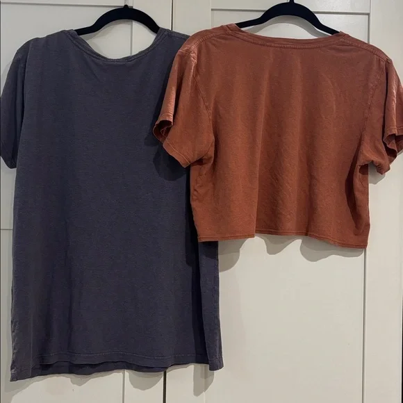 TWO Jungmaven Basic Diesel Gray T-Shirt & Lorel Burnt
Orange Cropped Tee, M - Picture 4 of 5